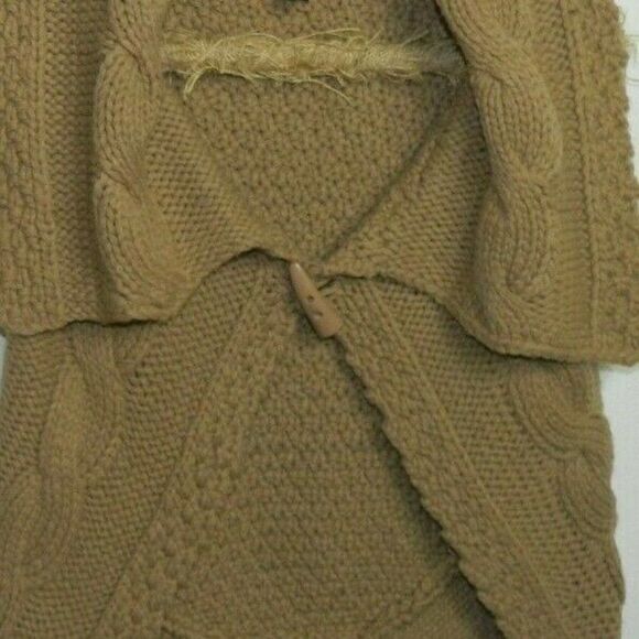 Bebe Sweater Cardigan Beige Brown Chunky Knit Size Medium - Picture 3 of 7